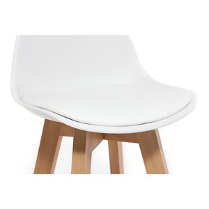 Tabourets de bar blanc et bois 65 cm (lot de 2) mini pauline