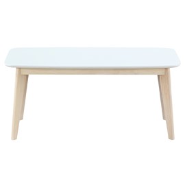 Banc blanc et bois clair l100 cm leena