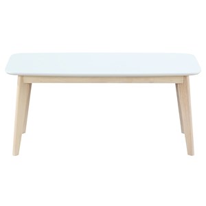 Banc blanc et bois clair l100 cm leena