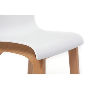 Tabouret de bar bois et blanc 75 cm (lot de 2) new surf