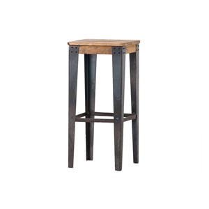 Tabouret de bar acier et bois manguier massif h75 cm madison