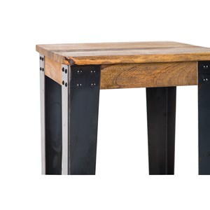 Tabouret de bar acier et bois manguier massif h75 cm madison