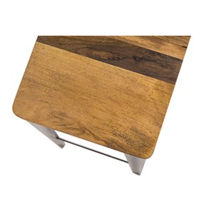Tabouret de bar acier et bois manguier massif h75 cm madison