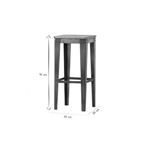 Tabouret de bar acier et bois manguier massif h75 cm madison