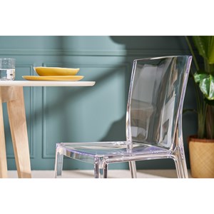 Chaises transparentes empilables intérieur - extérieur (lot de 2) island