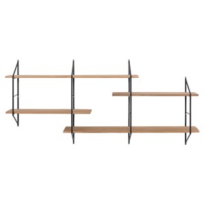 Etagère murale xl modulable en bois clair et métal noir l191 cm bridge