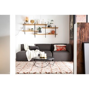 Etagère murale xl modulable en bois clair et métal noir l191 cm bridge