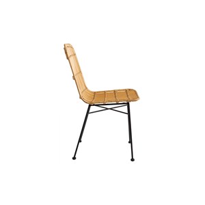 Chaises en rotin et métal noir (lot de 2) malacca