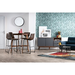 Tabourets de bar  noirs avec pieds métal 75 cm (lot de 2) lab