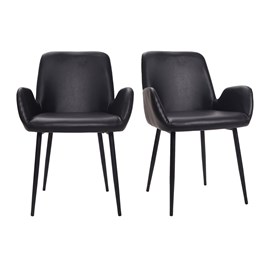 Chaises  noires (lot de 2) tika