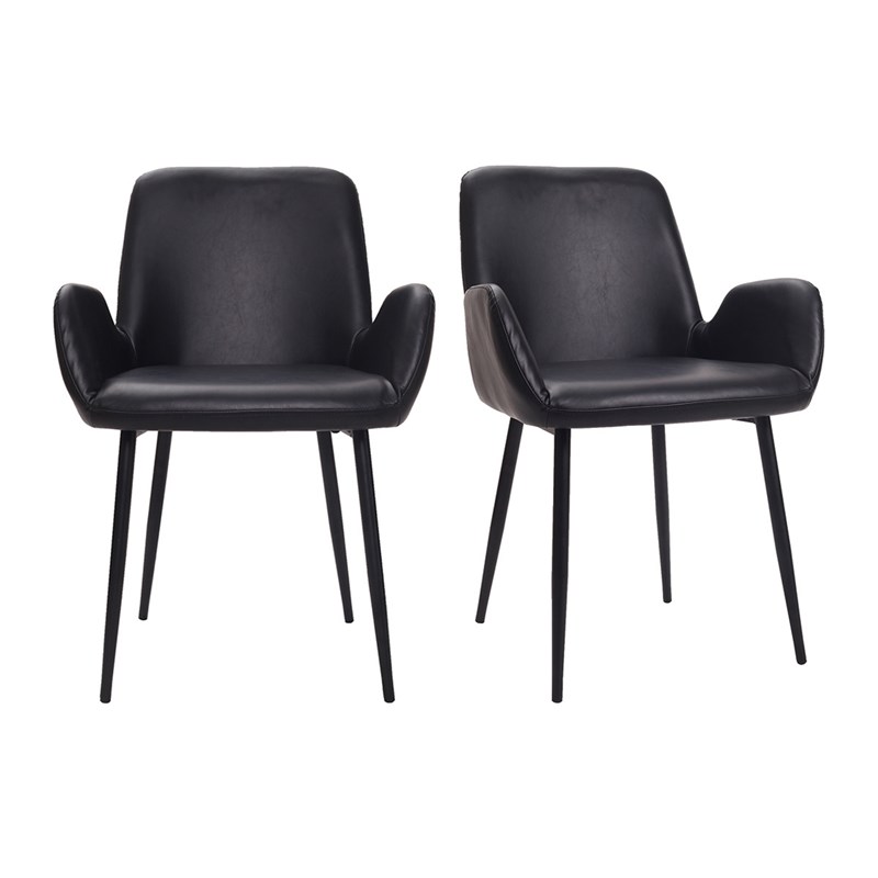 Chaises noires (lot de 2) tika