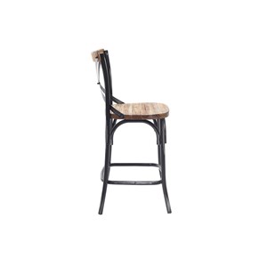 Tabouret de bar en bois et métal vieilli noir 65 cm jake