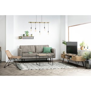 Étagère murale en bois manguier massif et métal noir l90 cm rack