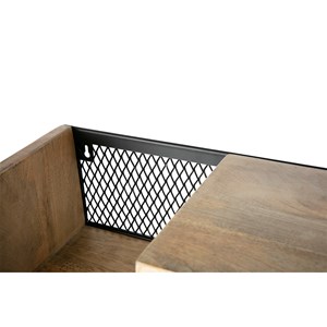 Étagère murale en bois manguier massif et métal noir l90 cm rack