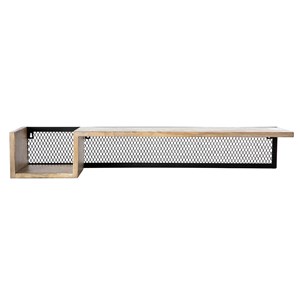 Étagère murale en bois manguier massif et métal noir l90 cm rack