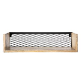 Étagère murale en bois manguier massif et métal noir l60 cm rack