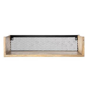 Étagère murale en bois manguier massif et métal noir l60 cm rack
