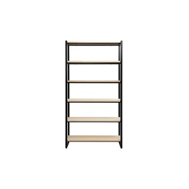 Bibliothèque ouverte en bois clair et métal noir l100 cm aristote