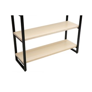 Bibliothèque ouverte en bois clair et métal noir l100 cm aristote