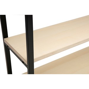 Bibliothèque ouverte en bois clair et métal noir l100 cm aristote