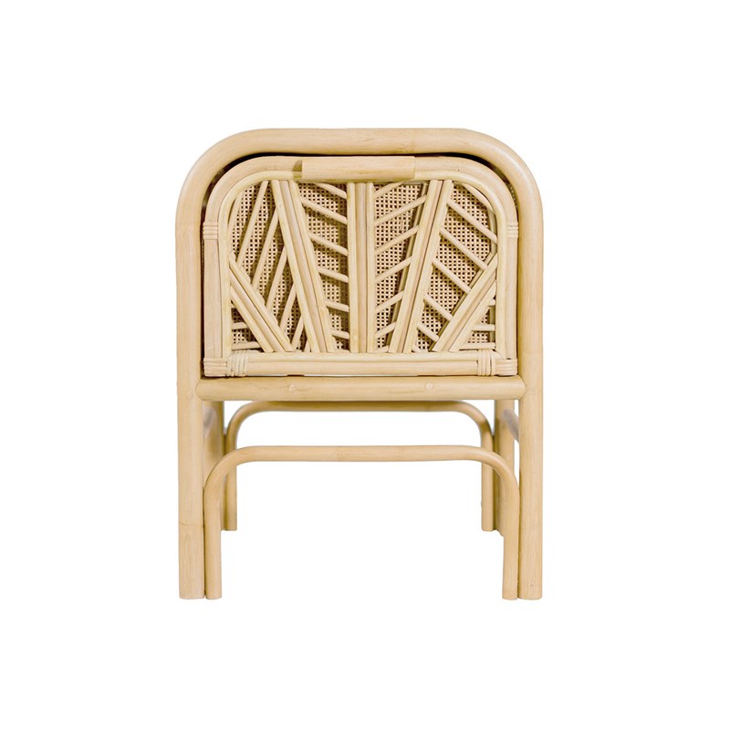 Table de chevet en rotin galon