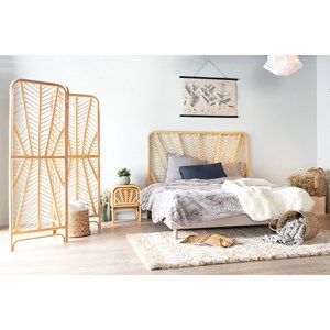 Table de chevet en rotin galon