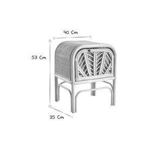 Table de chevet en rotin galon