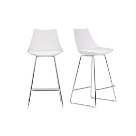 Tabourets de bar blancs 65 cm (lot de 2) june