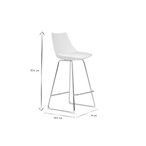 Tabourets de bar blancs 65 cm (lot de 2) june
