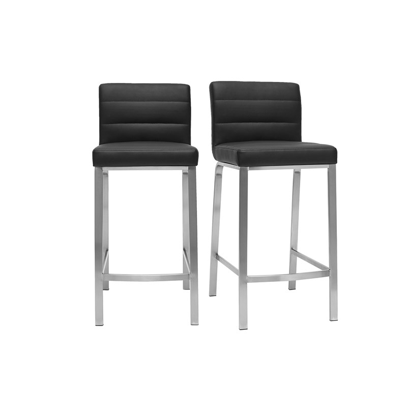 Tabourets de bar noirs 66 cm (lot de 2) tomy