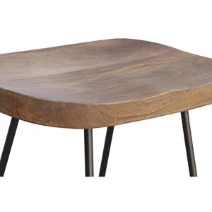 Tabourets de bar bois manguier massif et métal 65 cm (lot de 2) runko