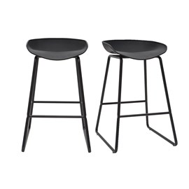 Tabourets de bar noirs h65 cm (lot de 2) pebble