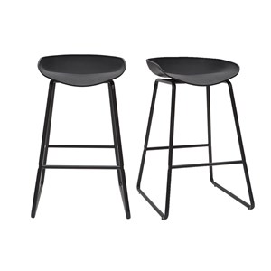 Tabourets de bar noirs h65 cm (lot de 2) pebble