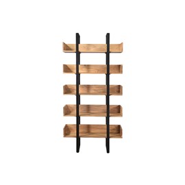 Bibliothèque en bois massif et métal noir l90 cm tao