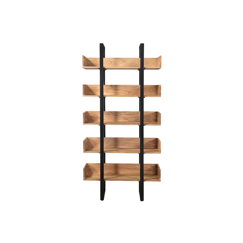 Miliboo - Bibliothèque en bois massif et métal noir l90 cm tao