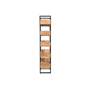 Bibliothèque en bois massif et métal noir l90 cm tao