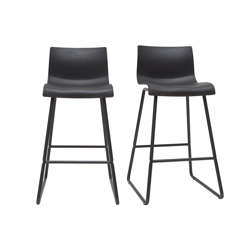 Tabourets de bar noir 65 cm (lot de 2) ona