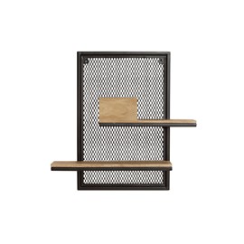 Etagère murale double en bois manguier massif et métal noir l40 cm rack