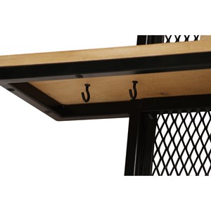 Etagère murale double en bois manguier massif et métal noir l40 cm rack