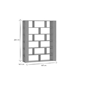 Bibliothèque multi casiers finition bois clair chêne l168 cm musso