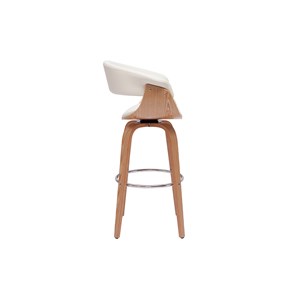 Tabouret de bar pivotant blanc et bois clair h67 cm oktav