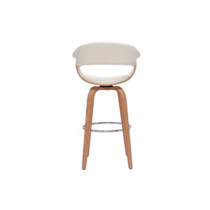 Tabouret de bar pivotant blanc et bois clair h67 cm oktav