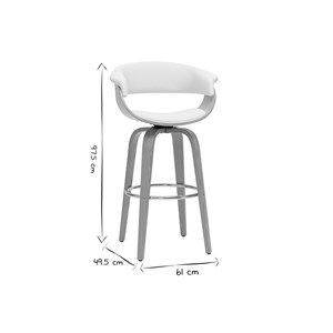 Tabouret de bar pivotant blanc et bois clair h67 cm oktav