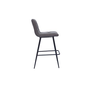 Tabourets de bar en tissu gris et métal h65 cm (lot de 2) escape
