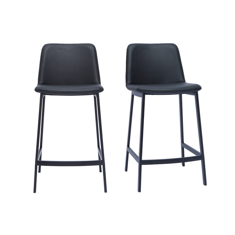 Tabourets de bar noirs h66 cm (lot de 2) arsene