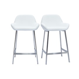 Tabourets de bar blancs et pieds métal (lot de 2) ringer