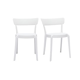 Chaises blanches empilables intérieur - extérieur (lot de 2) rios