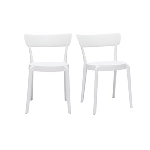 Chaises blanches empilables intérieur - extérieur (lot de 2) rios