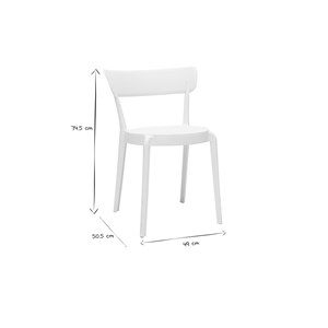 Chaises blanches empilables intérieur - extérieur (lot de 2) rios