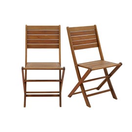 Chaises de jardin pliantes en bois massif (lot de 2) canopee